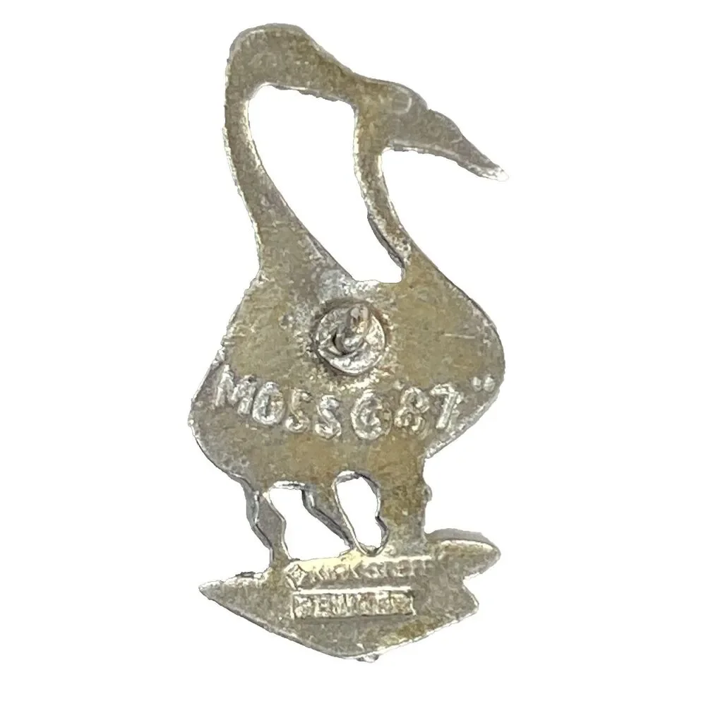 Vtg Kirk Stieff Pewter Geese Pin Brooch P Buckley Moss Society 1987 1-1/8" - Picture 4 of 9